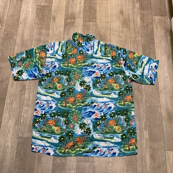 Mens Pineapple Connection Hawaiian Beach Resort Surf Button Up Shirt - Picture 2 of 6